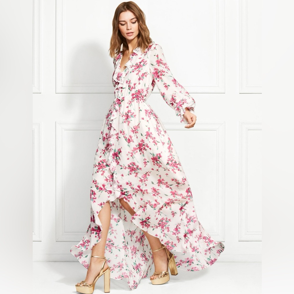 RACHEL ZOE Floral Pink and White Maxi Dress